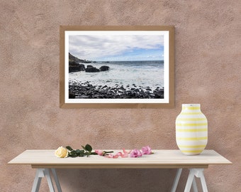 Tenerife Black Beach - Canary Islands - Spain Beach- Rocky Beach - Portrait Wall Art Print -