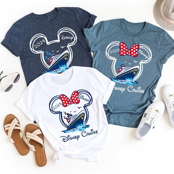 Custom Disney Cruise Shirt, 2024 Disney Cruise Family Shirts, Kids Disney Cruise Tshirt, Minnie & Mickey Matching Family Disney Cruise Shirt