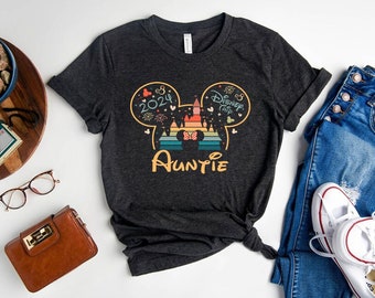 Camisa de tía de Disney, camisa de ratón de tía, tía Te de ratón de Disney, camisa de Disney, camisa de tía de Minnie, regalo de tía de Disney, camisa de la familia Disney