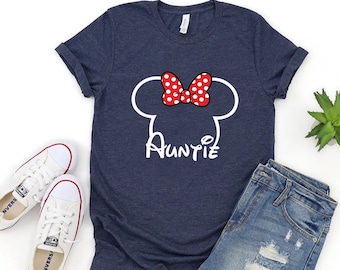 Disney Auntie shirt, Auntie mouse shirt, Disney mouse aunt Te, Disney shirt, Minnie aunt shirt, Disney Aunt Gift, Disney Family Shirt, P7400