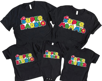 Super Daddio Shirt, Super Mommio Shirt, Super Kiddio shirt, super mario shirt, Father's Day Shirt, Super Dad Shirt, Matching family shirts