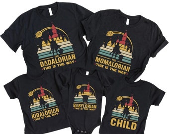 Dadalorian Mamalorian The Child Matching Shirts, Dadalorian Shirt, Momalorian Shirt, Mommy Daddy Child Shirts, Matching Shirts, Star Wars