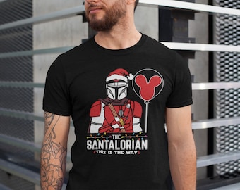 Santalorian Star Wars Christmas Shirt, Mandalorian Christmas Shirt, Disney Christmas Shirt, Mando Christmas Shirt,The Dadalorian Shirt