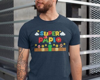 Super Papio Shirt, Super Mario Tee, Game Shirt, Gamer Daddy Tee, Funny Shirt, Papa Shirt, Papa Gift, Vaderdagcadeau