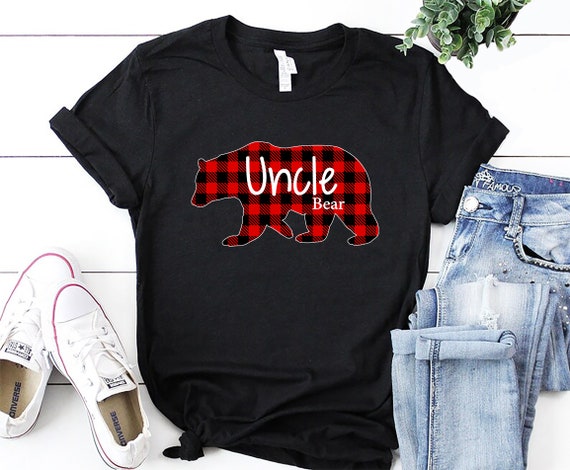 Uncle Bear Red Plaid Christmas Pajama Matching Family Gift T-Shirt Uncle Bear Red Plaid Christmas Pajama Matching Family Gift T-Shirt