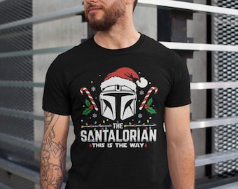 Santalorian Star Wars Christmas Shirt, Mandalorian Christmas Shirt, Disney Christmas Shirt, Mando Christmas Shirt,The Dadalorian Shirt