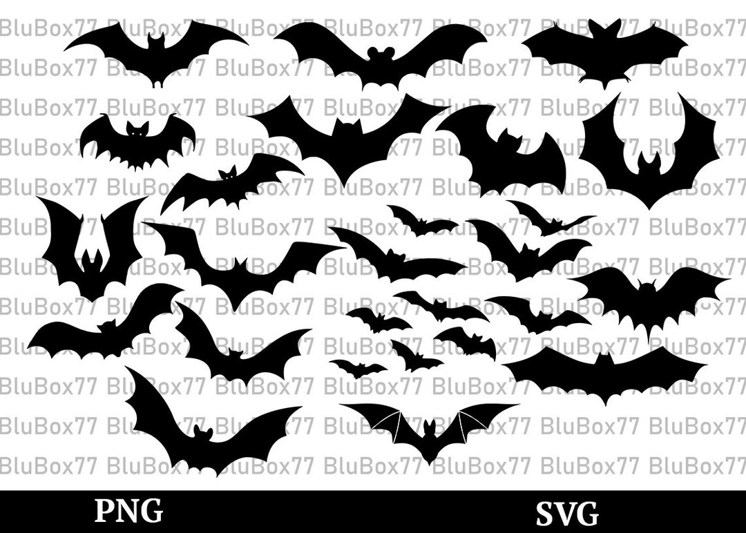 Halloween Bats SVG, Spooky Bats SVG, Bats Clipart, Bats PNG, Bats Silhouettes, Halloween Bats
