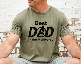 Shirt voor beste vader in het multiversum, shirt Daddy Hero, cadeau voor vader, vaderdagshirt, T-shirt Avenger, Captain America, vader superheld