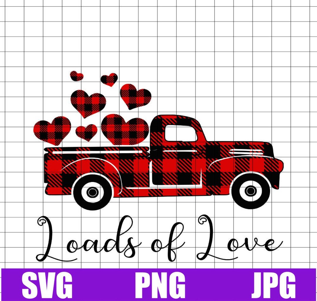 Valentines Red Truck Svg,jpg Png ,loads of Love Svg ,valentines Buffalo ...
