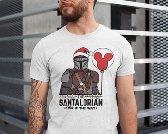 Santalorian Star Wars Christmas Shirt, Mandalorian Christmas Shirt, Disney Christmas Shirt, Mando Christmas Shirt,The Dadalorian Shirt