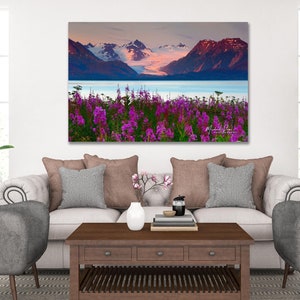 Fire and Ice, Kachemak Bay, Mountain Landscape, Alaska Photography, Limited Fine Art Print