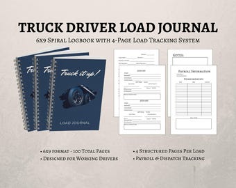 Truck Driver Load Journal 3 Pack – Spiral Logbook for Owner Operators and Company Drivers