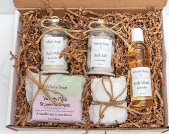 Spa gift set for my love, This Gift Set includes Bath milk, Bath Salt, Shower steamers, Body wash, and Face Towel for Sensitive Skin