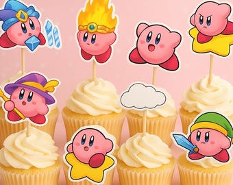 Kirby Personalized Cupcake Toppers