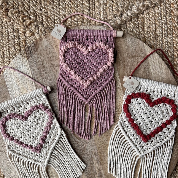 Macrame Heart Wall Hanging | Valentine's Day Decor | Valentine's Day Gift | Boho Valentine | Heart Decor | Girls Room Decor