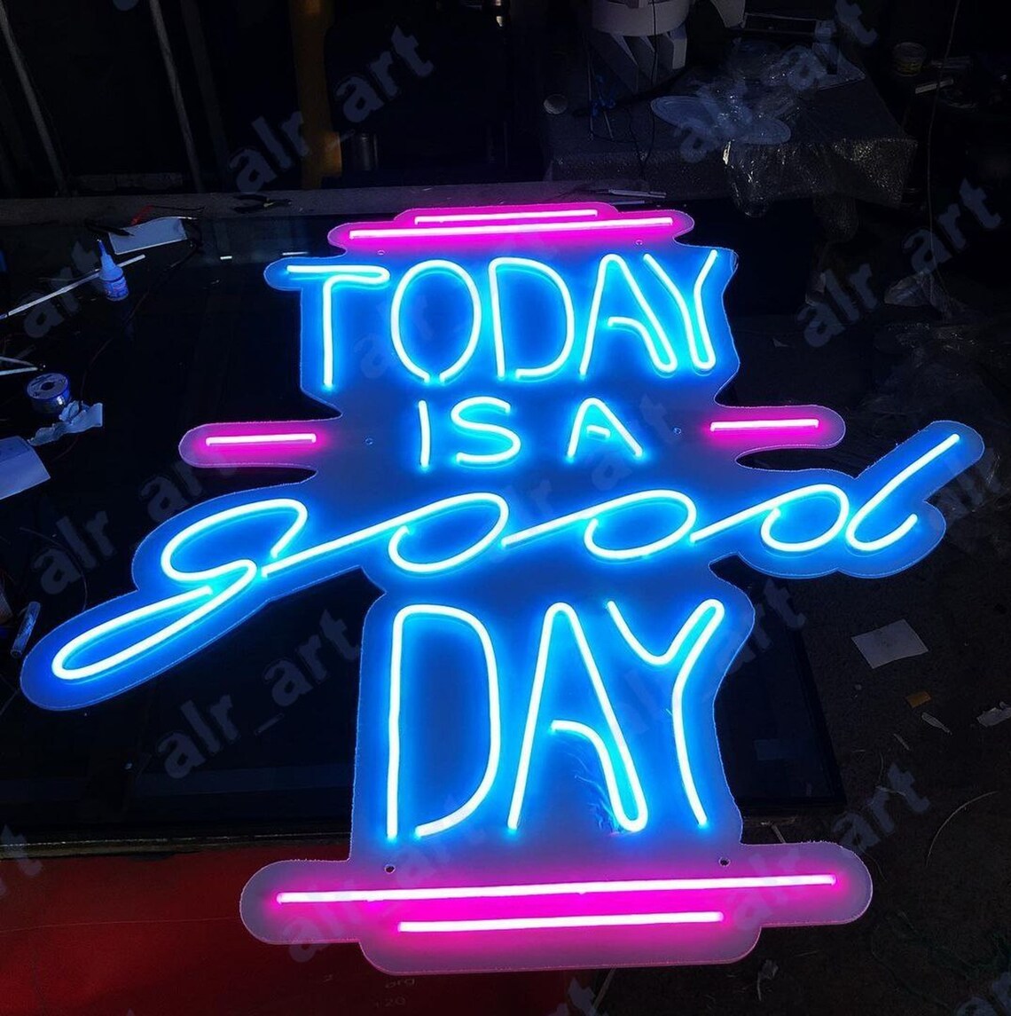 Neon To Day is A Good Day custom sign Home decor modern Etsy