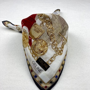 CELINE Bandana Handkerchief Neckerchief Neckwear Classic Design Authentic Gift winter Christmas Eiffel Tower design