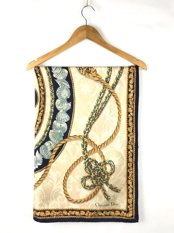 Vintage Christian Dior Silk Monogram Scarf