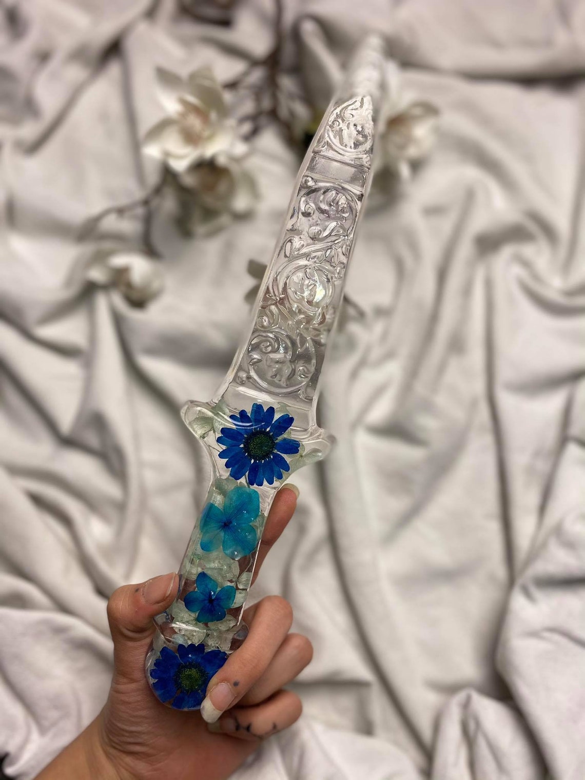 Custom Flower Petal Dagger / Floral Resin Dagger / Fairy Etsy