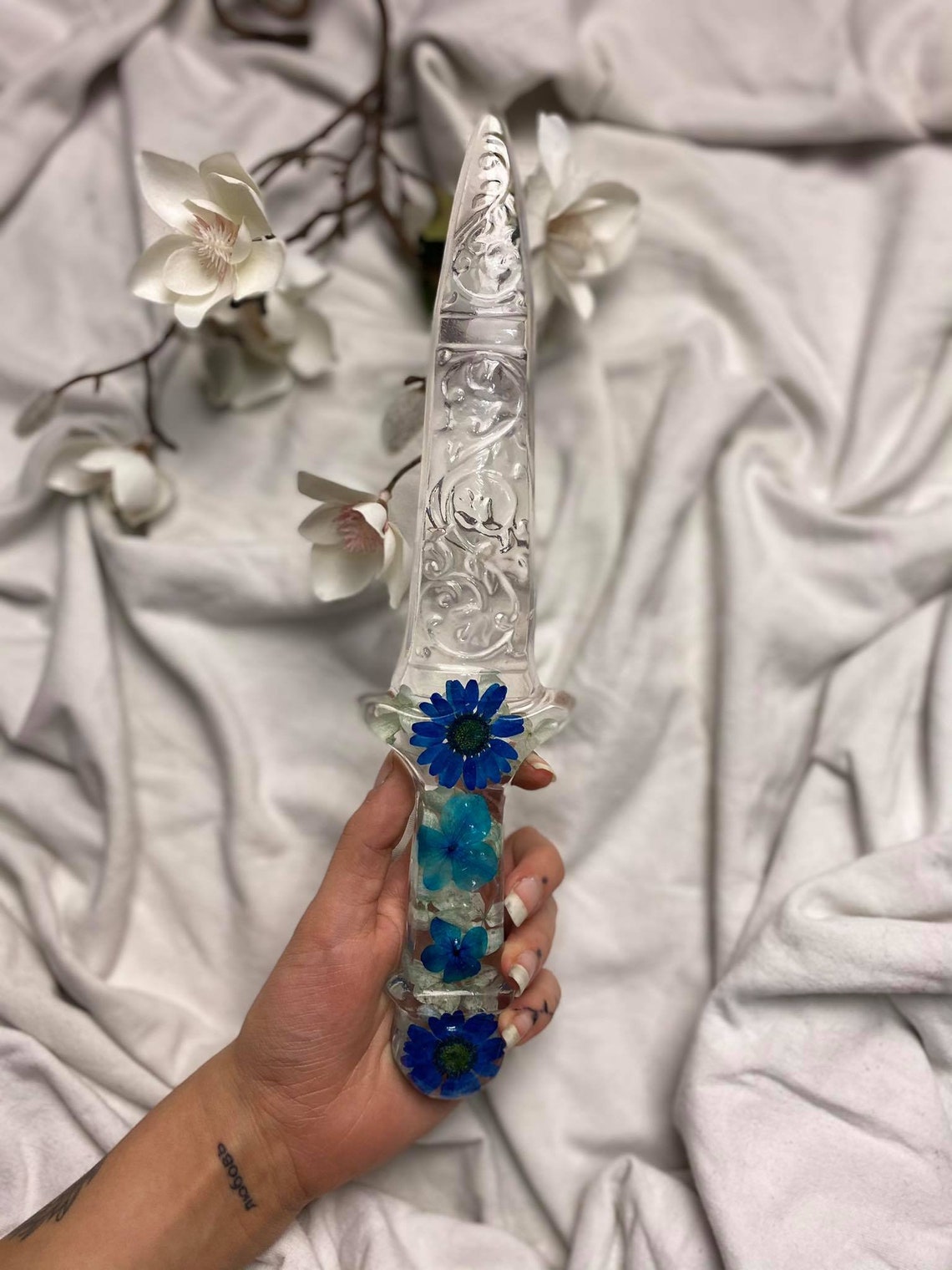 Custom Flower Petal Dagger / Floral Resin Dagger / Fairy Etsy