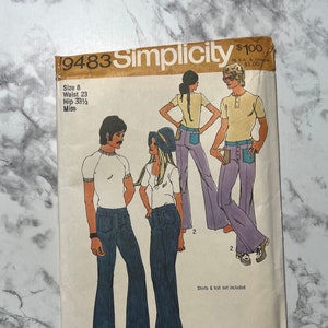 70s Vintage Sewing Pattern Miss Teen Hip Hugger Shorts Jeans Pants Bell  Bottom