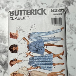 80s Fast and Easy Misses Pants, Shorts, and Skirt Pattern, High Waisted Fitted Pencil Skirt, Butterick 6249, All Sizes Included, Cut