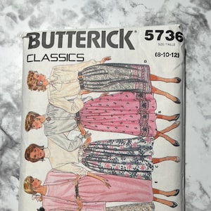 80s Easy Misses&#39; Skirt Pattern, Straight, A Line, or Slightly Flared Midi Length Skirt Pattern, Butterick 5736, Size 8-10-12, Cut