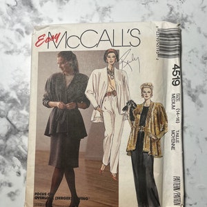 May include: A sewing pattern for a jacket and skirt. The pattern is for sizes 14-16 and is called "Easy McCall's 4519". The pattern is for a medium size and is called "Easy McCall's 4519".