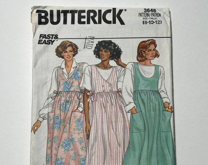 80s Fast and Easy Maternity Jumper Pattern, Easy to Sew Maternity Dress