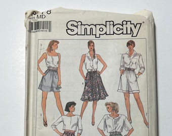 80s Surf Club Womens Easy Skirts, Pants, and Shorts Pattern, High Waisted Women&#39;s Bottoms, Simplicity 8578, Size Medium (14-16), Uncut