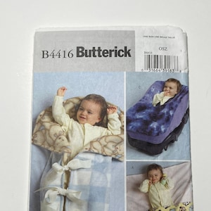 Patrón de manta para bebé, funda para portabebés y envoltura para bebé de principios de la década de 2000, patrón de accesorios para bebés, Butterick 4416, talla única, sin cortar