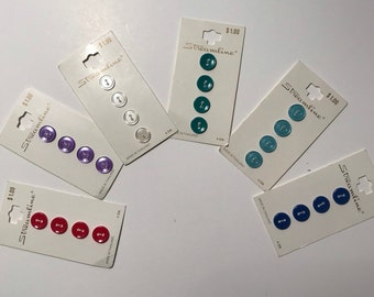 lot of 29 le chic & Lansing Streamline La Mode BLACK Buttons on Cards Vintage