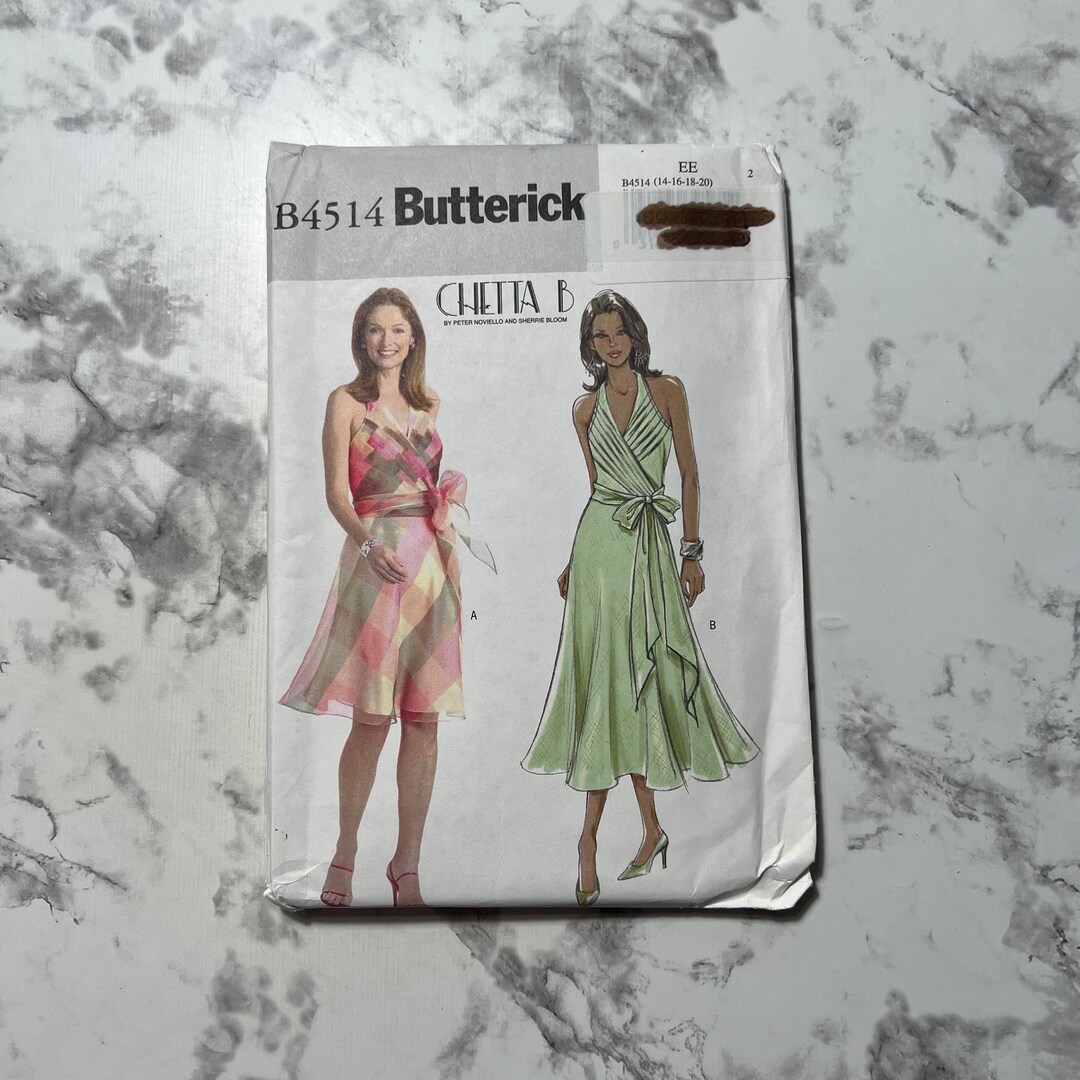 Early 2000s Chetta B Misses' Dress and Sash Pattern, Sleeveless Midi ...