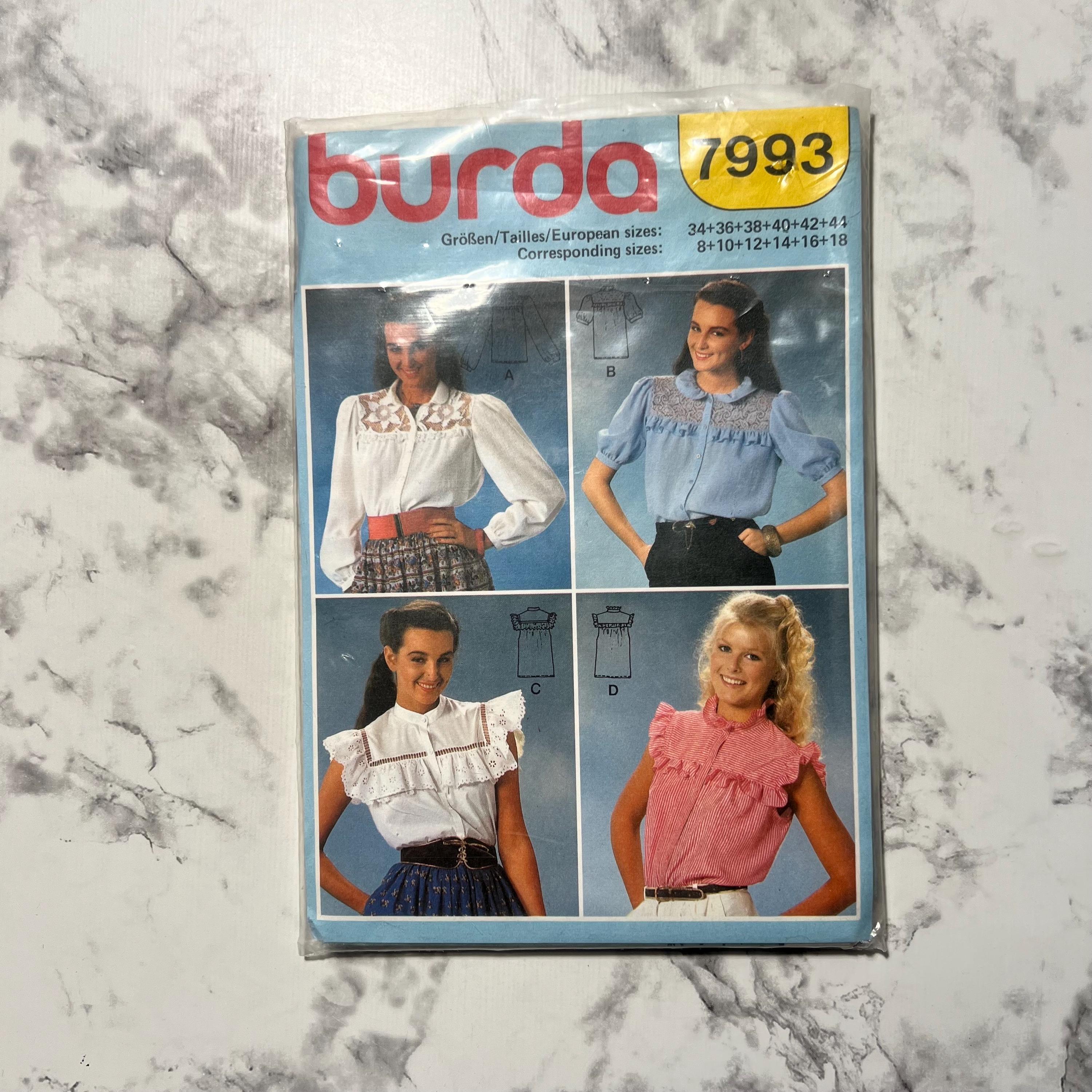 80s Misses' Blouses Pattern, Collared Button Front Shirt Pattern With ...