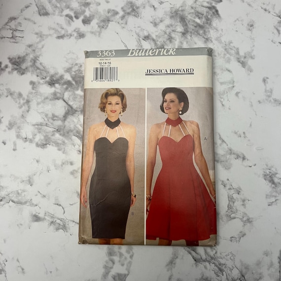 90s Jessica Howard Misses' Dress Pattern, Sleeveless High Neck Mini Length  Cocktail Dress Pattern, Butterick 3363, Size 12-14-16, Uncut - Etsy