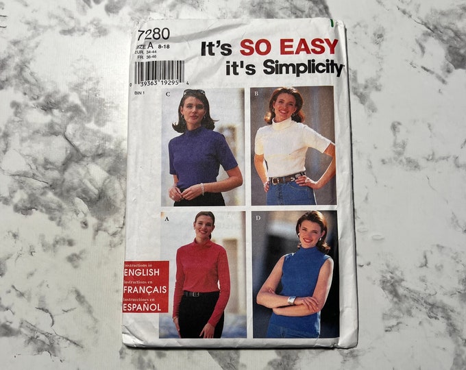 90s Easy Misses' Set of Knit Tops Pattern, Easy Long or Short Sleeve ...