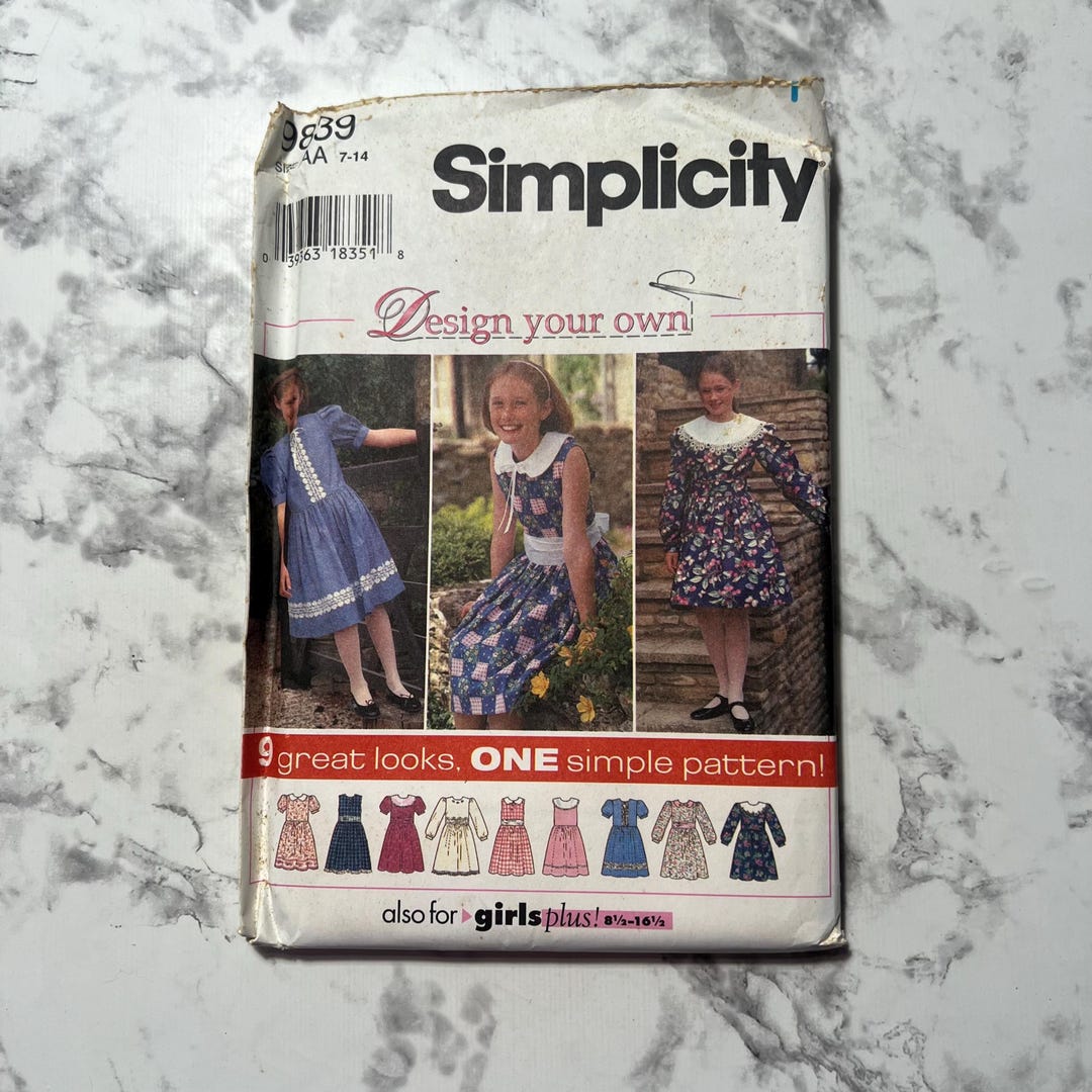 90s 9 Great Looks, 1 Simple Pattern, Girls' /girls' Plus Dress Pattern ...