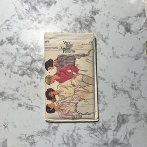 70s Very Easy Half-Size Blouse Pattern, Loose Fitting Long Sleeve Collared Button Down Shirt Pattern, Vogue 9816, Size 18.5, 41" Bust, Cut