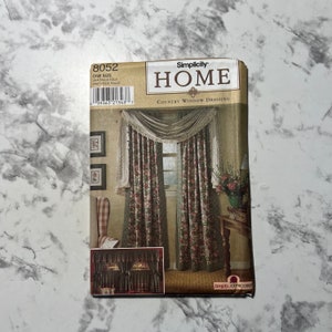 90s Country Window Dressing Pattern, Window Treatments Pattern, Curtains and Window Shades Pattern, Simplicity 8052, One Size, Uncut