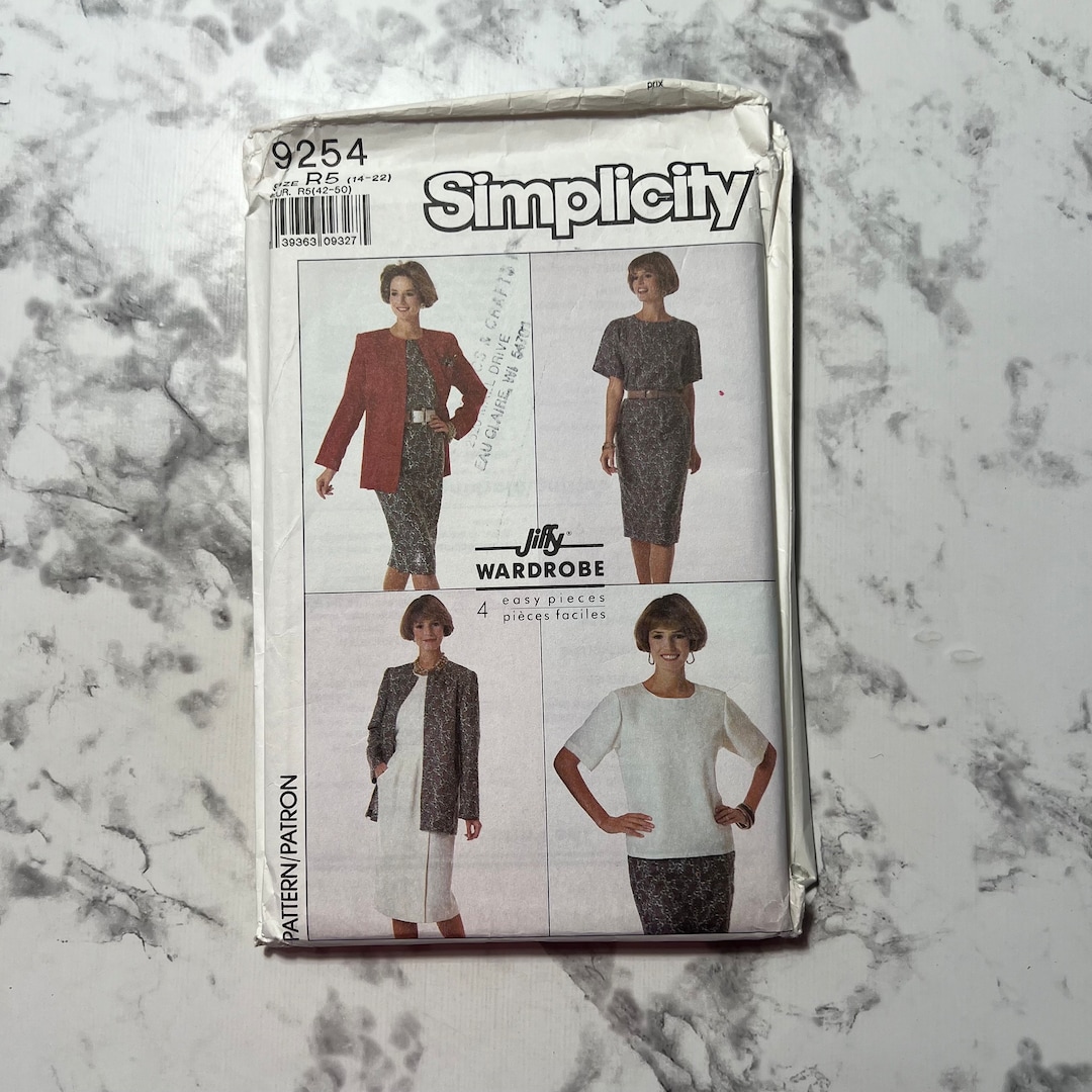 80s Misses'/miss Petite Skirts, Top, and Unlined Jacket Pattern, Jiffy ...