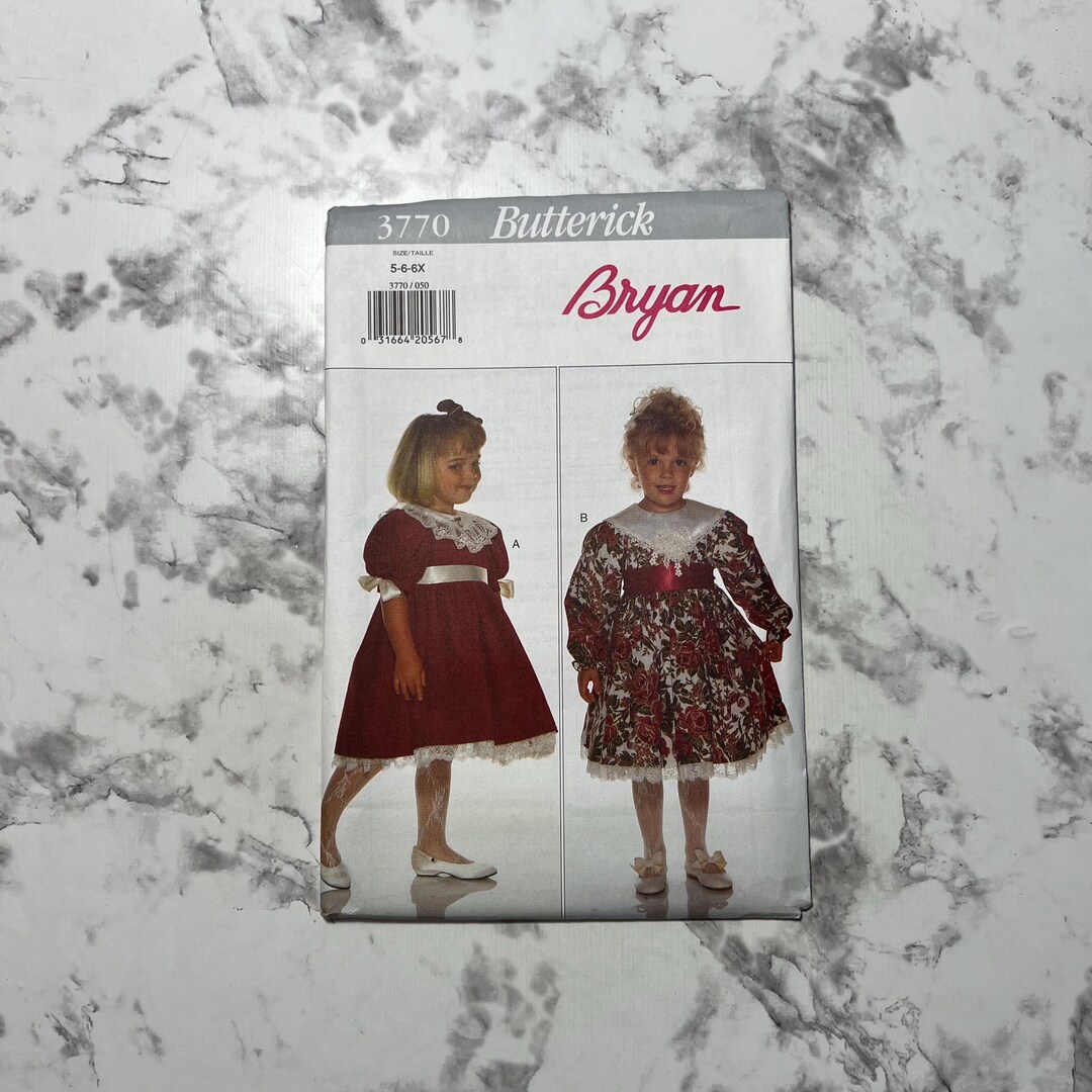Bryan Pattern 90s Bryan Children's Dress Pattern, Long or Short Sleeve Flared A Line ...