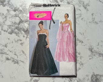 90s Misses/Misses' Petite Dress and Stole Pattern, Flared Ball Gown Pattern, Butterick 6398, Size 18-20-22, 40"-42"-44" Bust, Uncut