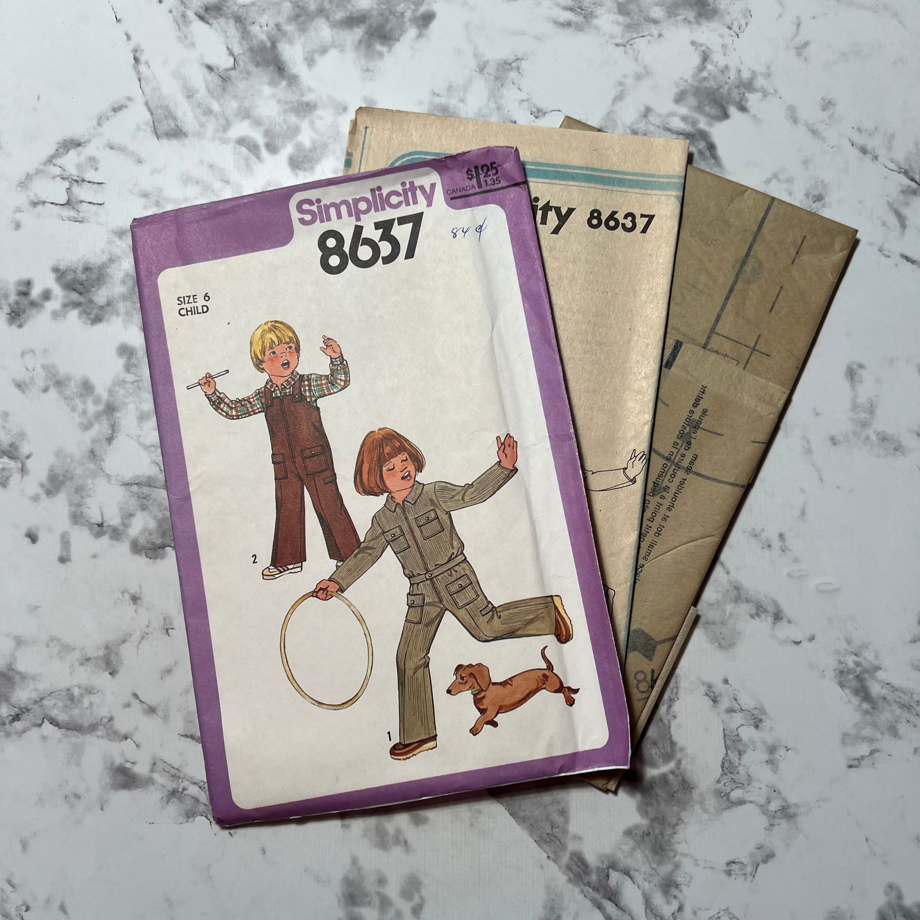 70s Child's Overalls and Unlined Jacket Pattern, Kids' Overalls With ...