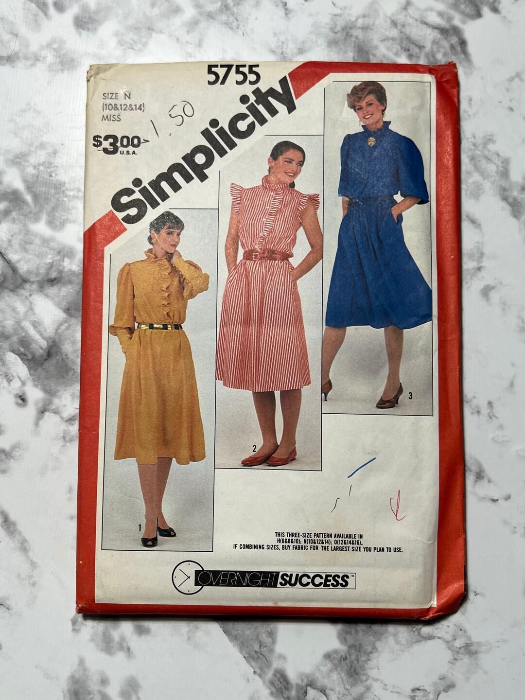80s Overnight Success Misses Pullover Dress With Neckline and Sleeve ...