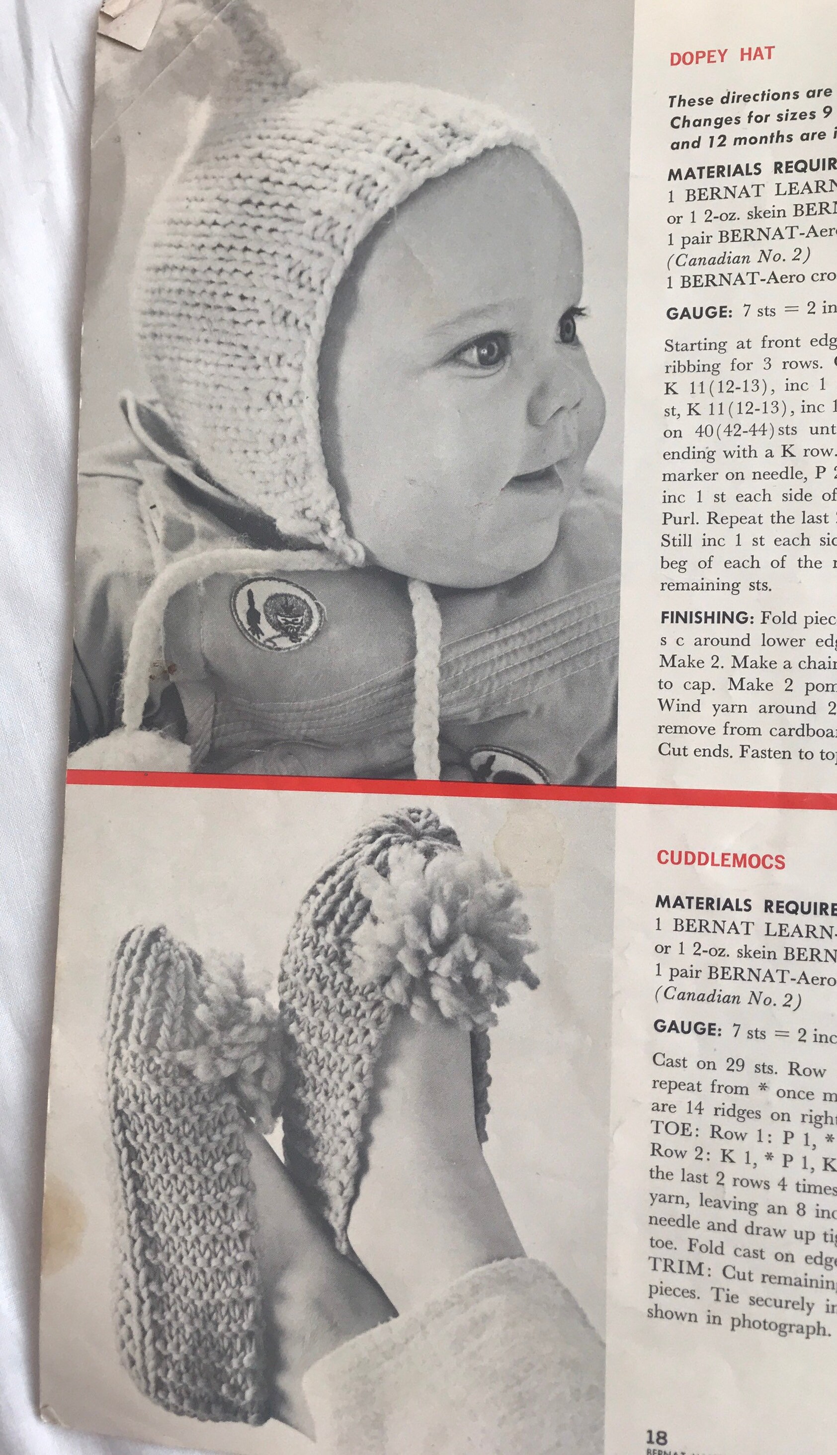 4 Vintage 1960's/70's Crochet, Knitting Pattern Books, Bernat & Brunswick 