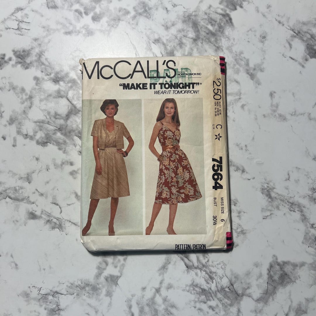 80s Make It Tonight Misses' Jacket and Dress Pattern, Sleeveless Dress ...