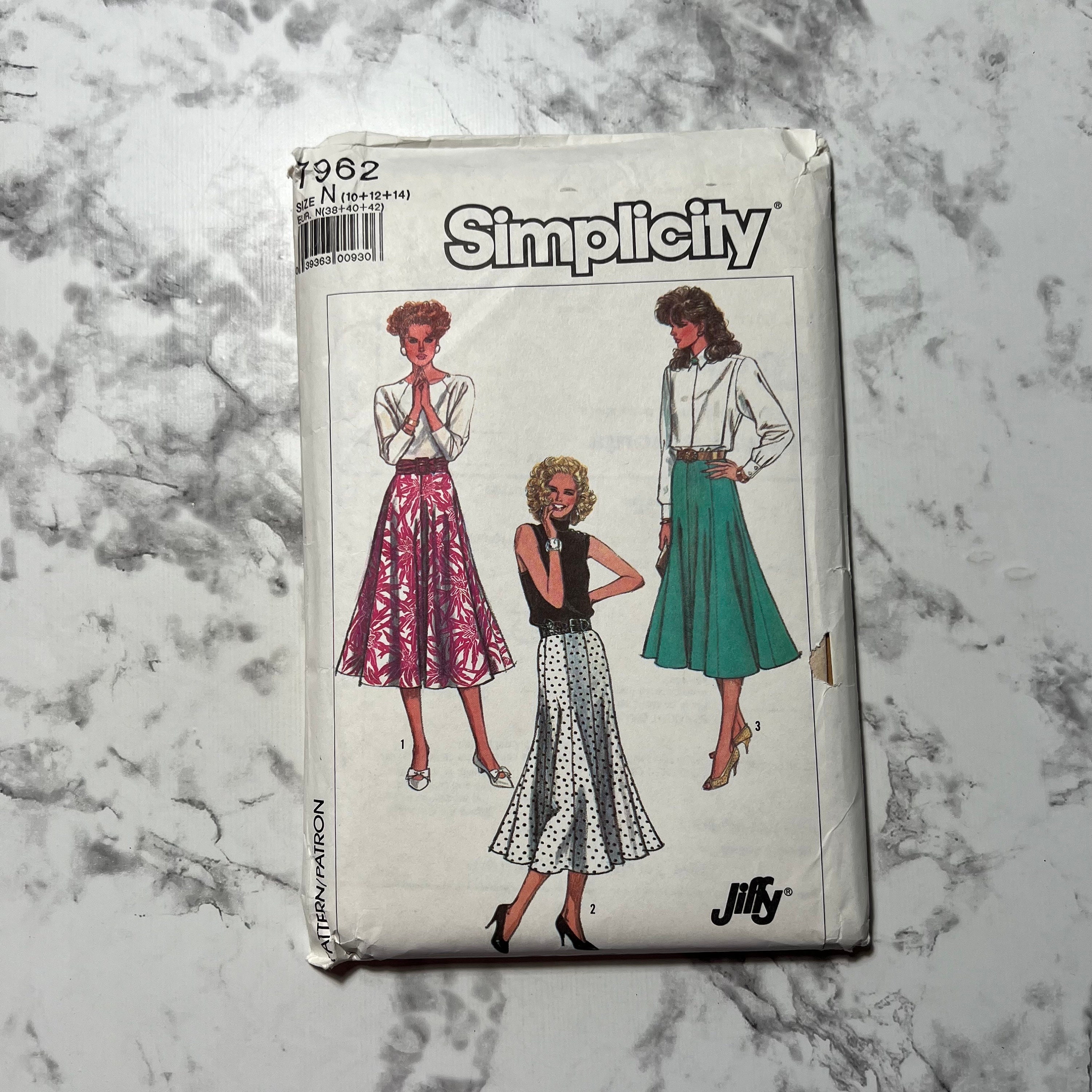 80s Jiffy Misses' Skirt Pattern in 2 Lengths, Midi Length 80s Jiffy Misses' Skirt Pattern in 2 Lengths, Midi Length