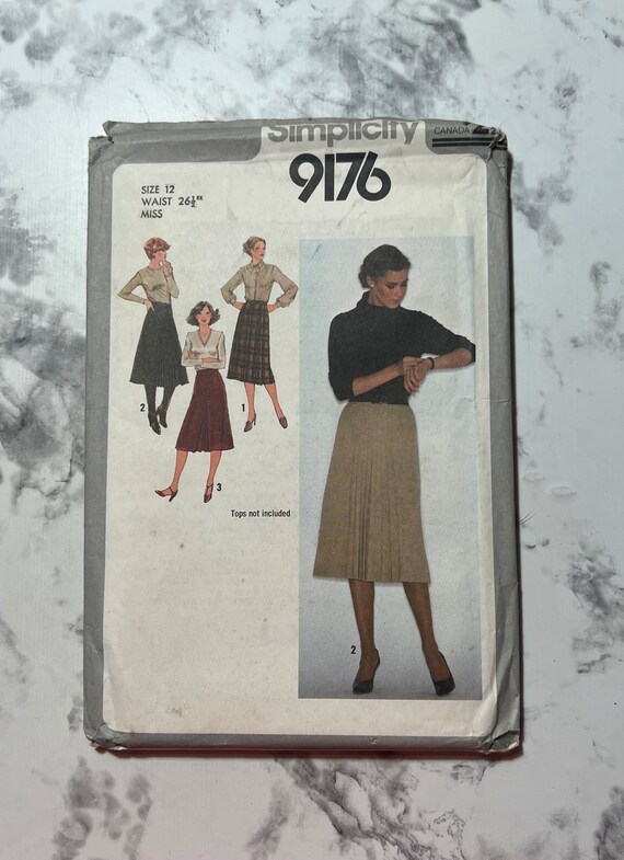70s Misses Set of Skirts Pattern High Waisted Flared Midi Length Skirt Pattern Simplicity 9176 Size 12 26.5 Waist Uncut Etsy Canada
