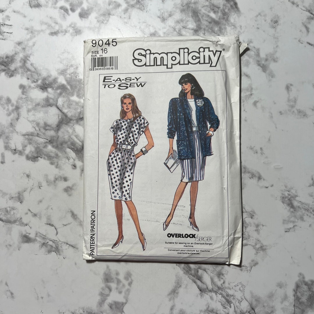 80s Easy Misses'/miss Petite Dress and Unlined Jacket Pattern, Short ...