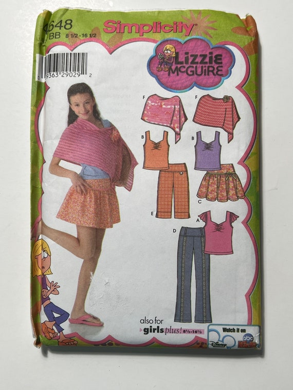 Early 2000s Lizzie Mcguire Girls Mini Skirt Pattern With Attached Knit  Panty, Pants, or Shorts, Poncho, and Knit Top, Simplicity 4648, Uncut -   Canada